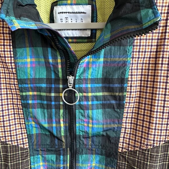URBAN OUTFITTERS MIXED PLAID BLOCKED TRACK JACKET SIZE S - Picture 5 of 10